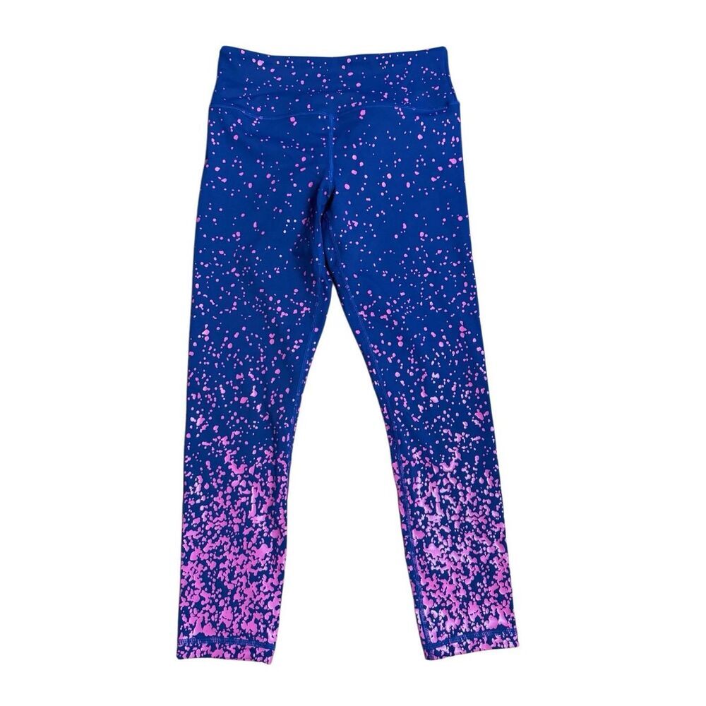 Zyia‎ Active Splash Navy Pink Light n Tight Hi-Rise Athletic Leggings 7/8 Sz 6-8